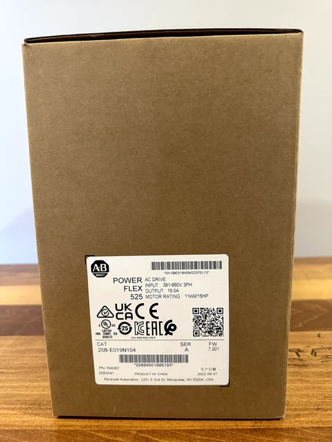 2022 New Sealed Allen-Bradley 25B-E019N104 PowerFlex 525 11kW 15Hp 600V AC Drive
