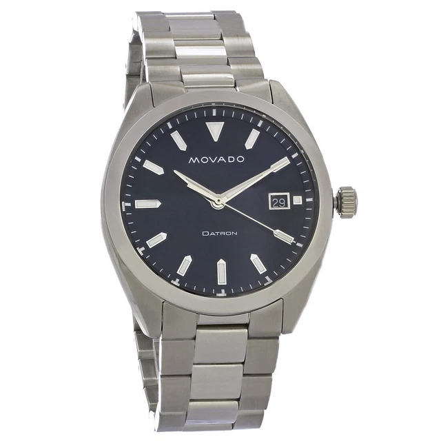 Movado Heritage Mens Blue Dial Stainless Steel Quartz Watch 3650056