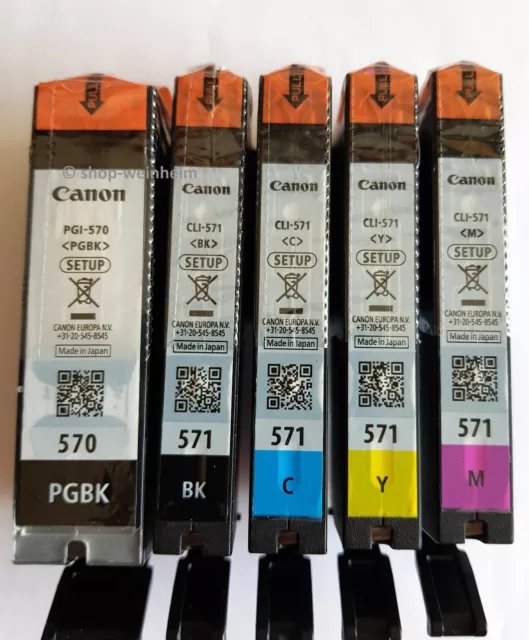 5 cartouches d'encre originales Canon PGI-570 CLI-571 Pixma TS5050 TS6050 pack multiple