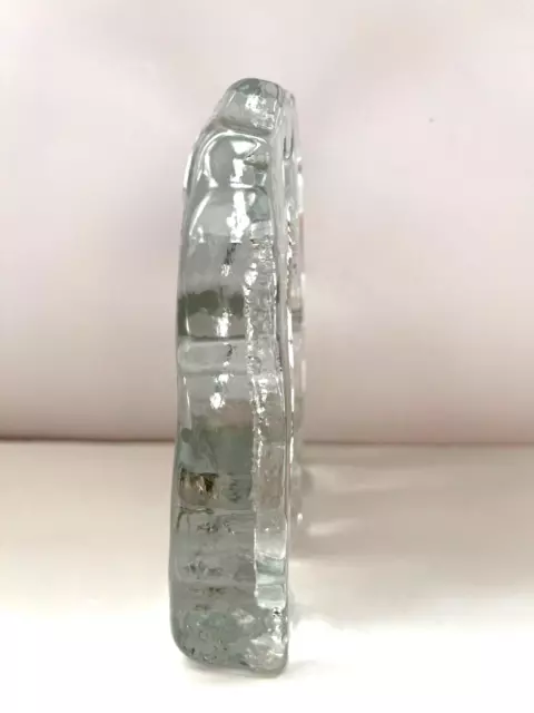 Vtg Swedish Handmade Etched Crystal Art Glass Viking Warrior Paperweight, Gift 3