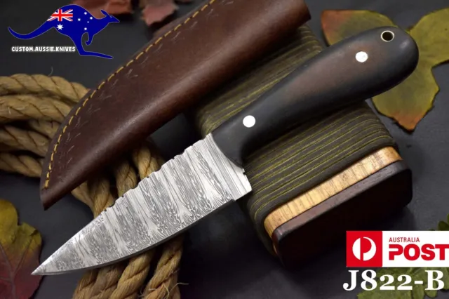 Custom Damascus Steel Hunting Knife Handmade With G-10 Micarta Handle (J822-B)