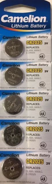 5 x PILA BOTON CAMELION CR2025 BATERIA LITIO LITHIUM 3V BATTERY DL2025 5003LC