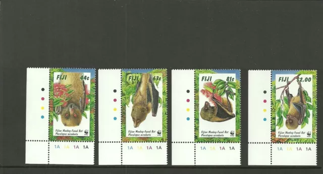 Fiji Sg986-989 Endangered Species Fijian Monkey-Faced Bat  Set Mnh