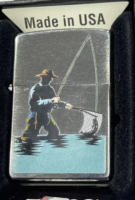 VINTAGE ZIPPO 1994 Fishing Fly Fishing Lure Oil Lighter $327.27