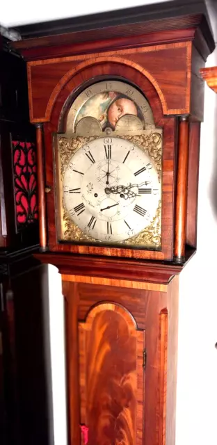 Antique  Mahogany " Stockport "   8 Day Grandfather/Longcase Clock