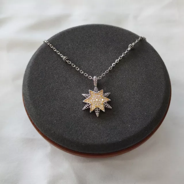 NEW LAGOS North Star Sterling Silver & Golden Two-Tone Star Pendant Necklace