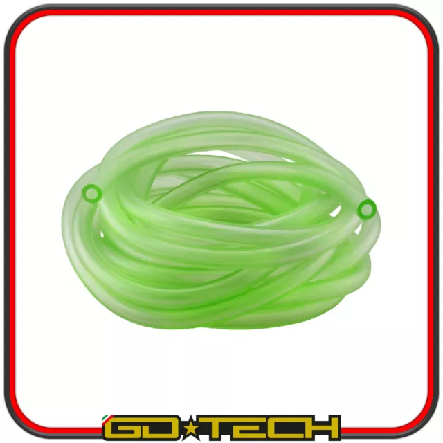 TUBO BENZINA CARBURANTE 4x7mm ROTOLO 5m MOTO CICLOMOTORE Verde INTERNO 4mm