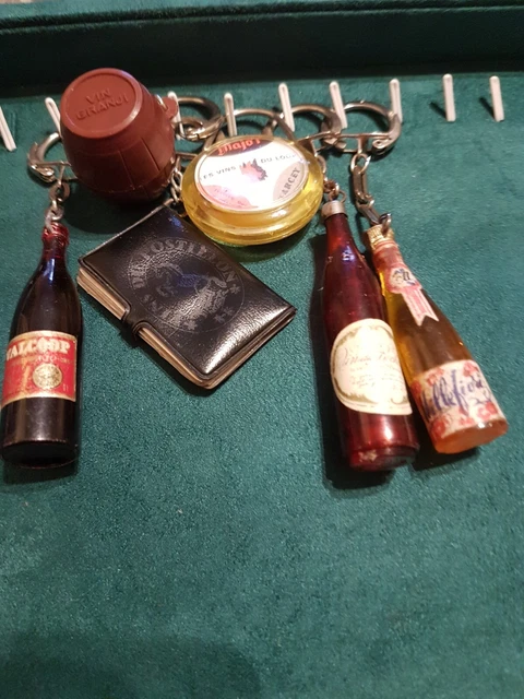 Porte-clés Miniature Bouteille De Vin - Rocher - Objet Déco Original