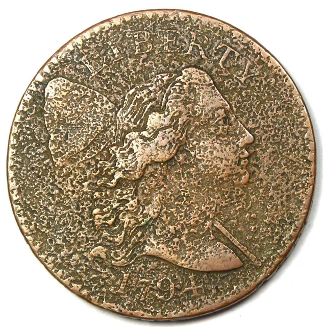 1794 Liberty Cap Large Cent 1C Coin - XF / EF Details (Corrosion) - Rare!