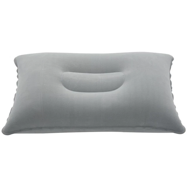 1X(Outdoor Portable Folding Air Inflatable Pillow  Sided Flocking Cushion For Tr
