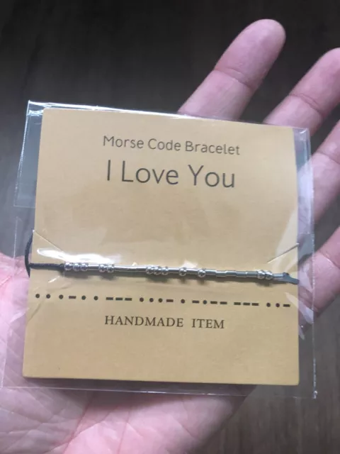 Unique & Cute, Brand New, with tags, MORSE CODE String BRACELET, “I Love You”