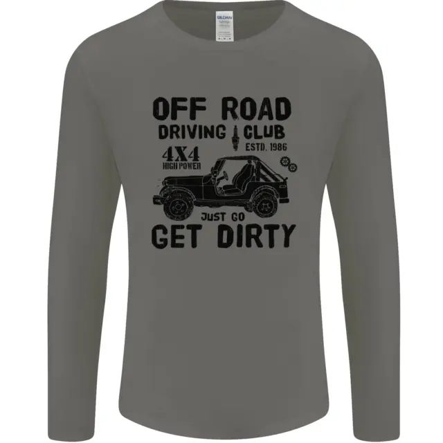 T-shirt a maniche lunghe da uomo Off Road Driving Club Get Dirty 4x4 divertente