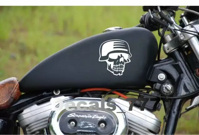 Soldier Skull Motorcycle Fuel Gas Tank Decal Sticker Emblem logo Fits: Harley