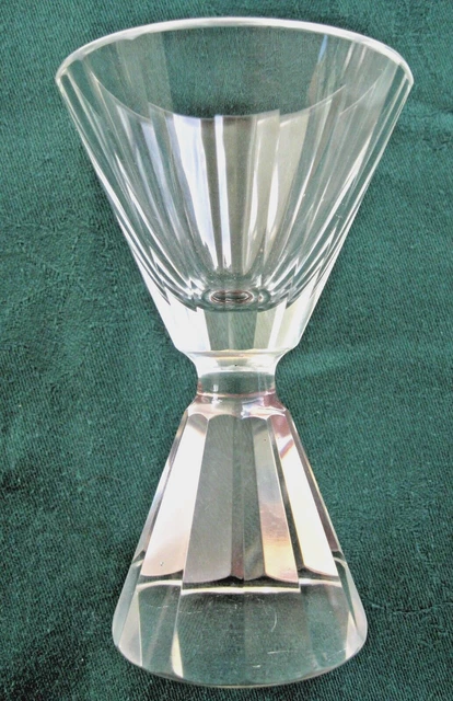 Antique Cocktail Glass Art Deco Crystal Ribbed Solid Cone Base 1920's
