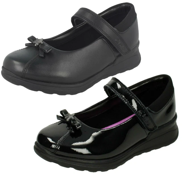 Girls Clarks Mariel Wish INF Black Leather Or Patent School Shoes