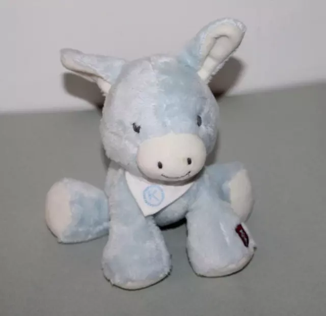 DOUDOU KALOO ANE REGLISS BLEU BANDANA BLANC  20/25 cm