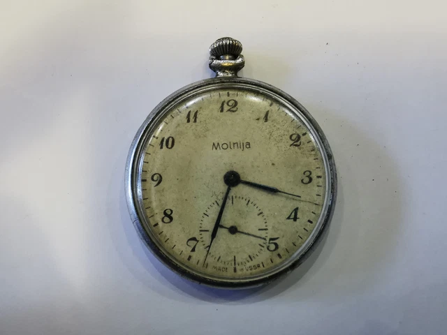 OROLOGIO DA TASCHINO Molnija Molnia Soviet URSS Numeri Romani 18 OROLOGIO DA TASCHINO Molnija Molnia Soviet URSS Numeri Romani 18