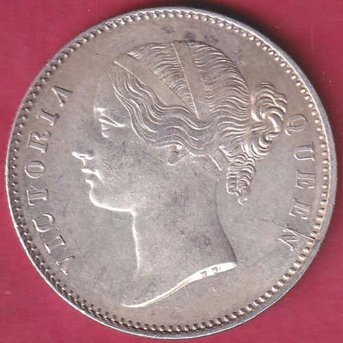 East India Company 1840 Divided Legend Victoria Queen One Rupee Silver Coin#Sh38
