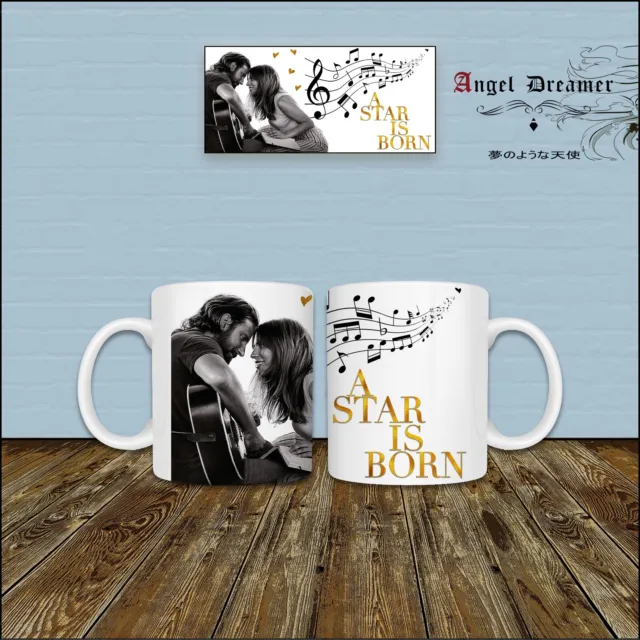 MUG TASSE A Star is born Bradley Cooper Lady Gaga Partition musique Love Couple