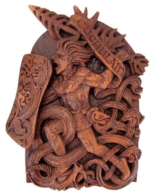 Celtic Knot Cuchulain Plaque  Wood Finish Dryad Design Druid Pagan Wiccan Statue