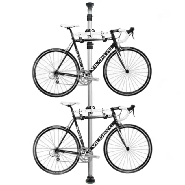 Heavy Duty Aluminum Alloy 2 Bike Bicycle Hanger Rack Storage Stand Roof Ceiling 2