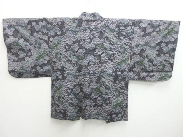 8027N3 Silk Vintage Japanese Kimono Haori Jacket Flower
