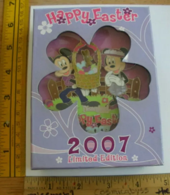 Mickey Minnie Mouse Happy Easter egg hunt jumbo 2007 boxed LE Disney Pin