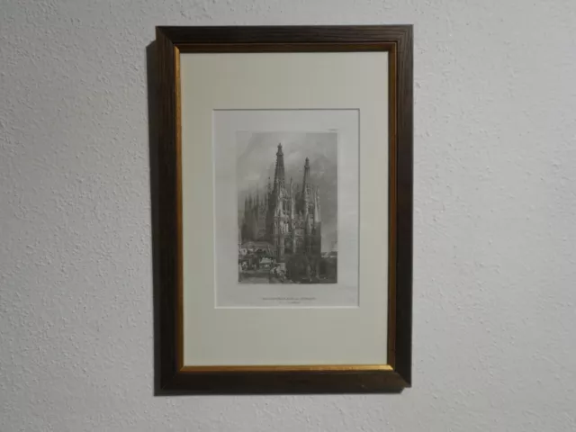 Orig.(1838) Stahlstich Die Cathedrale in Burgos