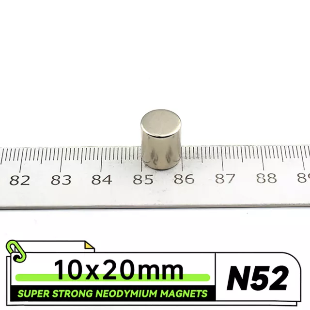 10mm x 20mm 3/8"x25/32" N52 Strong Disc Rare Earth Neodymium Magnet Rods 10x20mm