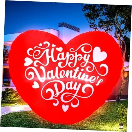 Decoraciones de patio inflable de 3,9 pies para el día de San Valentín decoración corazón