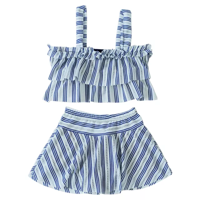 1 Set Girls Swimwear Trendy Breathable Ruffles Design Kids Swimsuit All-match