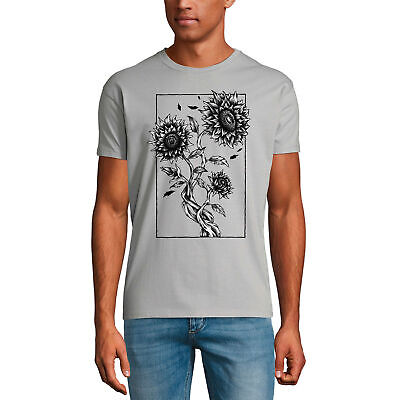 ULTRABASIC Homme T-shirt Growing Sunflower - Cultiver le tournesol - Tee vintage