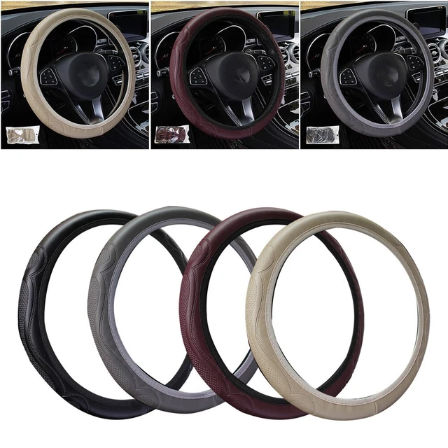 Robusto Coprivolante per Auto Materiale Pelle Morbida 37 38CM Diametro
