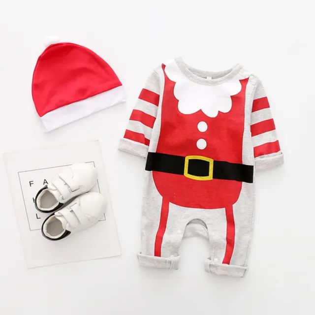 Abito di Natale neonato per bambini piccoli costume di Babbo Natale