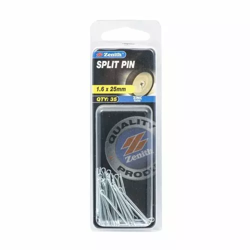 Zenith 1.6 x 25mm Zinc Plated Split Pins - 35 Pack