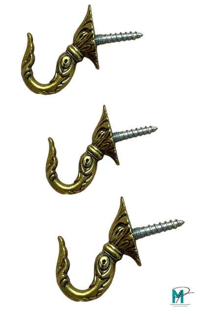 Ganci Da Parete Singoli Retrò - In Metallo Dorato, Per Cappotti, Borse, Asciugamani - Set Da 4 - Foto 9