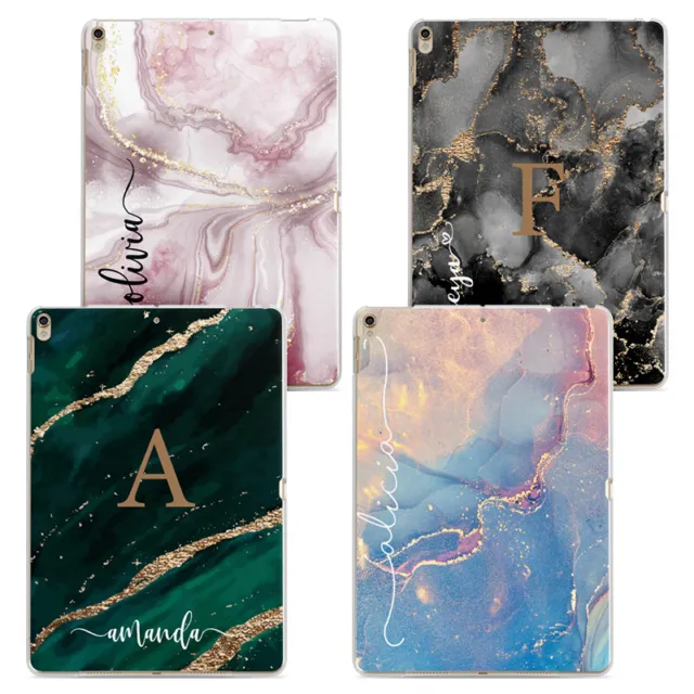 Personalised Marble Case Name Initial Cover Custom Cases for iPad Air Pro & Mini