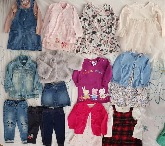 Baby Girls Clothes Bundle Age 6-9 Months Dresses Jacket Cardigan Jeans Tights