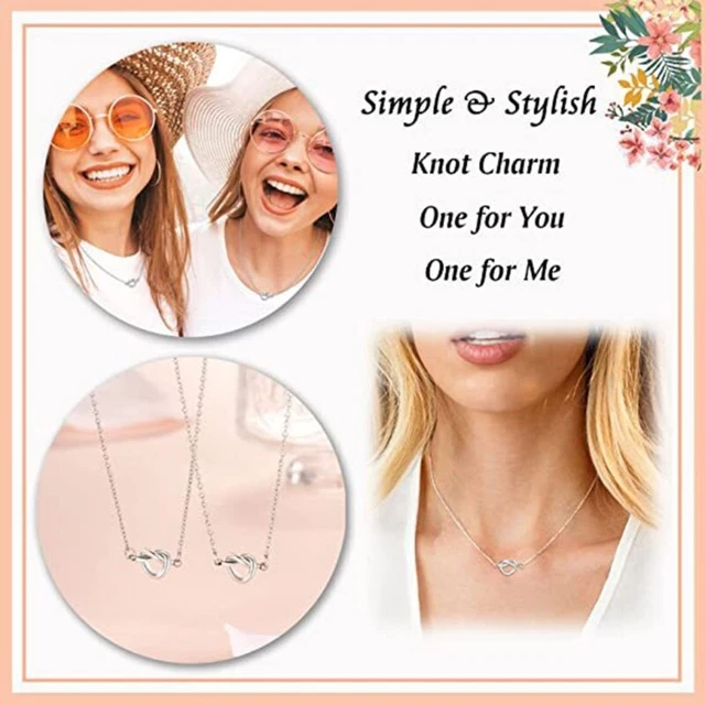 Best Friends Knotted Pendant Necklace Sister Friendship Choker Men Women