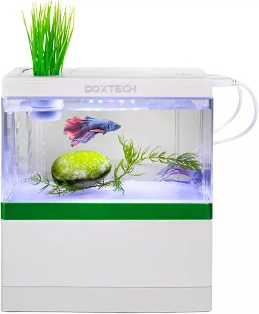Fish Tank Desktop Aquarium Kit,1.1 Gallon Betta Acrylic Fish Bowl with USB Power