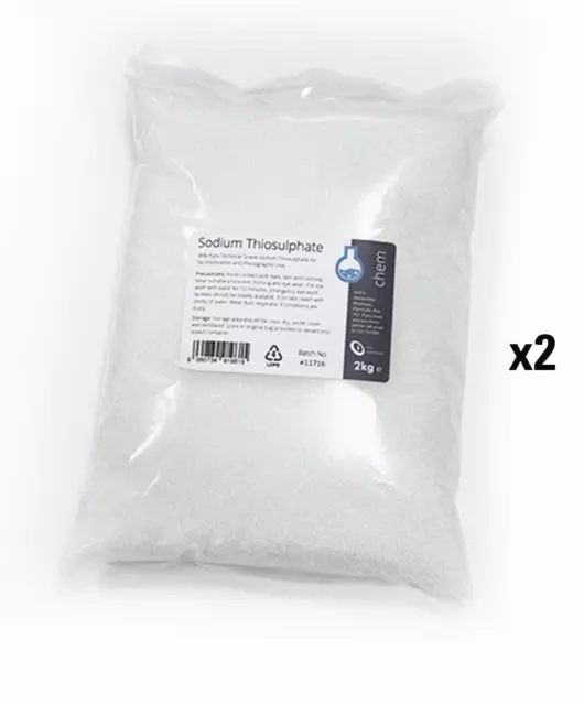 Sodium Thiosulphate 4kg - 99% Pure Crystals Aquarium Dechlorinator High Grade