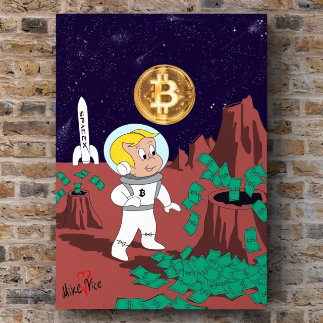 Édition limitée Mike Vice « Bitcoin Space X » crypto-monnaie impression riche