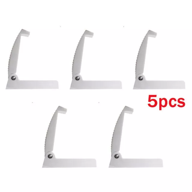 5 White RV Campers Motorhome Rounded Baggage Door Catch Compartment Clips 3