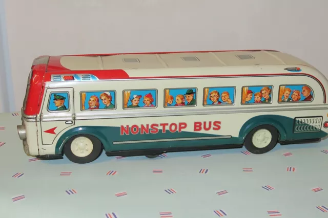 MASUDAYA TM MODERN Toys Non-Stop Bus 1957/58 Tinplate Well MASUDAYA TM MODERN Toys Non-Stop Bus 1957/58 Tinplate Well
