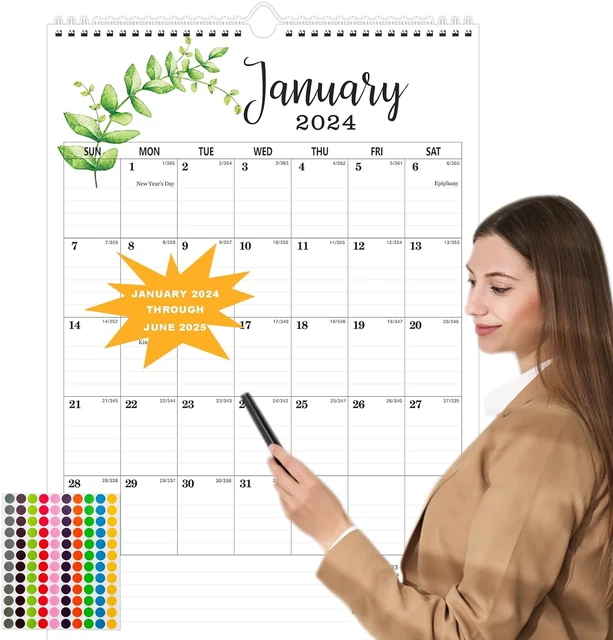 WALL CALENDAR 20242025,CALENDAR January 2024June 2025,18 Months