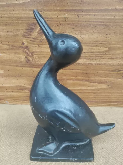 Antique Virginia Metal Crafters Standing Duck Cast Iron Door Stop 12" Tall