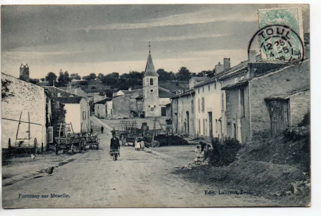 FONTENOY SUR MOSELLE - Meurthe & Moselle - CPA 54 - rue et église