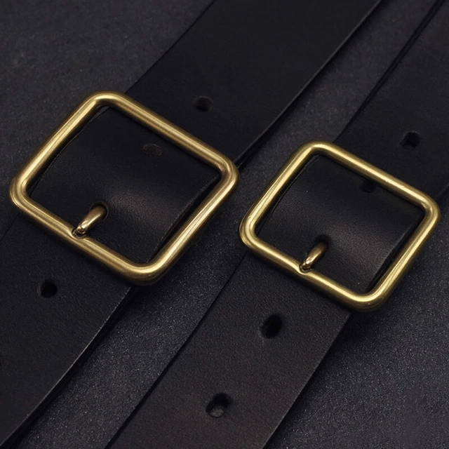 Fibbia Per Cintura In Pelle Da Uomo E Da Donna Con Barra Centrale