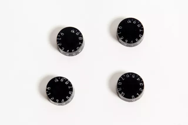 Set of 4 Black Speed Knob Gibson Epiphone Style - Set de botones negros Les Paul