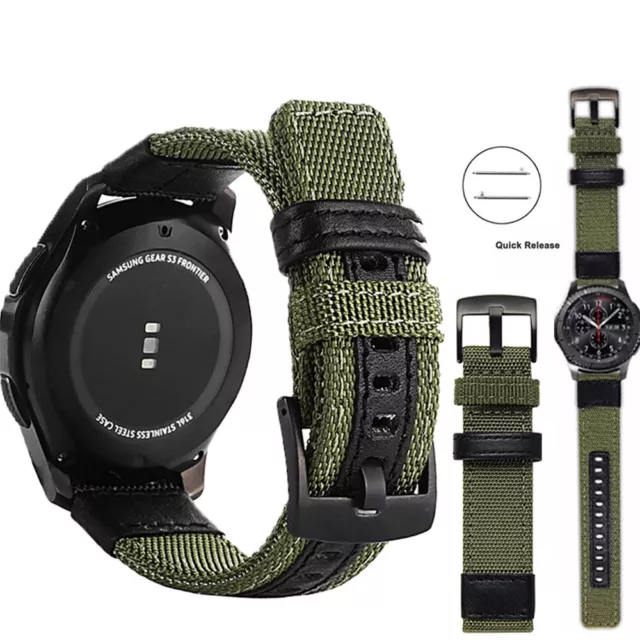 Canvas Watch Band Strap For Samsung Gear S3 Frontier Galaxy Watch 46mm Huawei GT